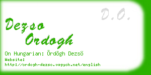 dezso ordogh business card