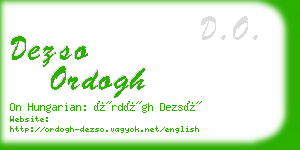 dezso ordogh business card